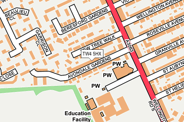 TW4 5HX map - OS OpenMap – Local (Ordnance Survey)