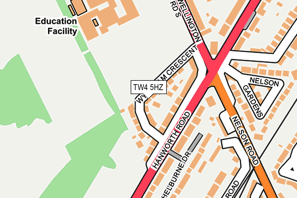 TW4 5HZ map - OS OpenMap – Local (Ordnance Survey)
