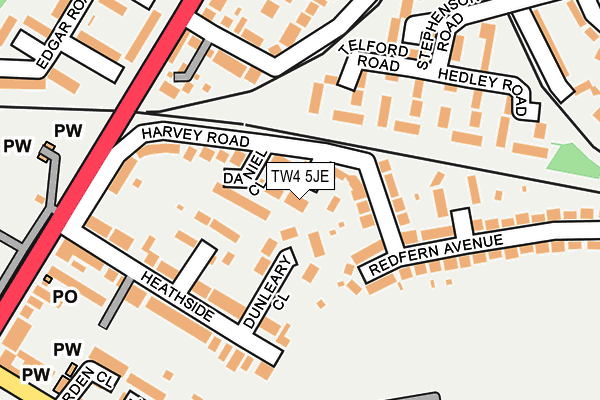 TW4 5JE map - OS OpenMap – Local (Ordnance Survey)