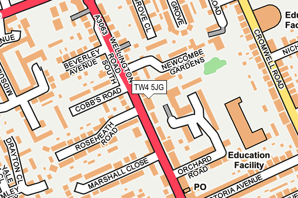 TW4 5JG map - OS OpenMap – Local (Ordnance Survey)