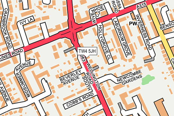 TW4 5JH map - OS OpenMap – Local (Ordnance Survey)