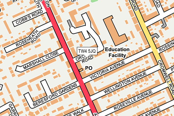 TW4 5JQ map - OS OpenMap – Local (Ordnance Survey)