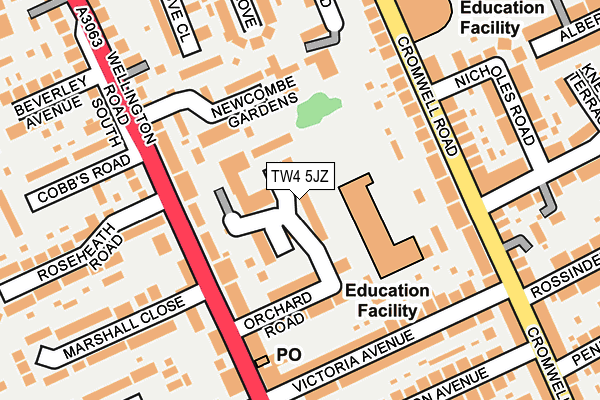TW4 5JZ map - OS OpenMap – Local (Ordnance Survey)
