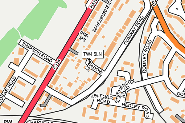 TW4 5LN map - OS OpenMap – Local (Ordnance Survey)