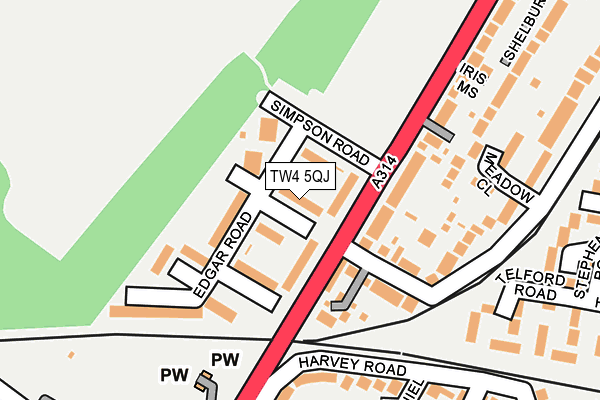 TW4 5QJ map - OS OpenMap – Local (Ordnance Survey)