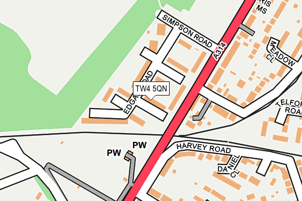 TW4 5QN map - OS OpenMap – Local (Ordnance Survey)