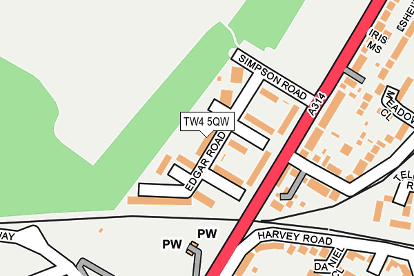 TW4 5QW map - OS OpenMap – Local (Ordnance Survey)