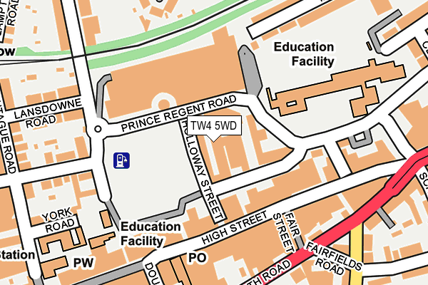 TW4 5WD map - OS OpenMap – Local (Ordnance Survey)