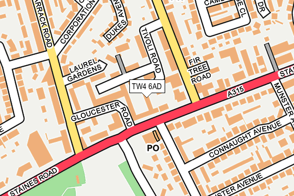 TW4 6AD map - OS OpenMap – Local (Ordnance Survey)