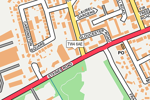 TW4 6AE map - OS OpenMap – Local (Ordnance Survey)
