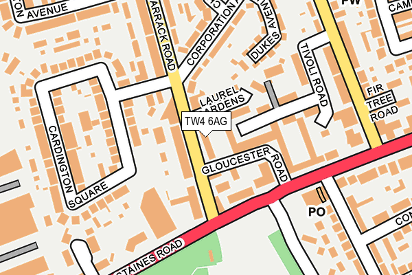 TW4 6AG map - OS OpenMap – Local (Ordnance Survey)