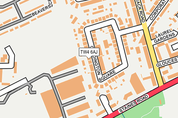 TW4 6AJ map - OS OpenMap – Local (Ordnance Survey)