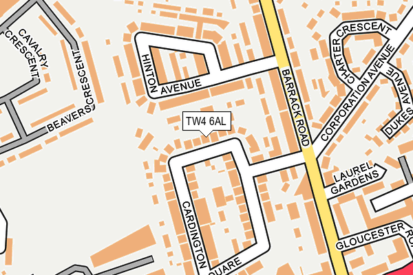 TW4 6AL map - OS OpenMap – Local (Ordnance Survey)