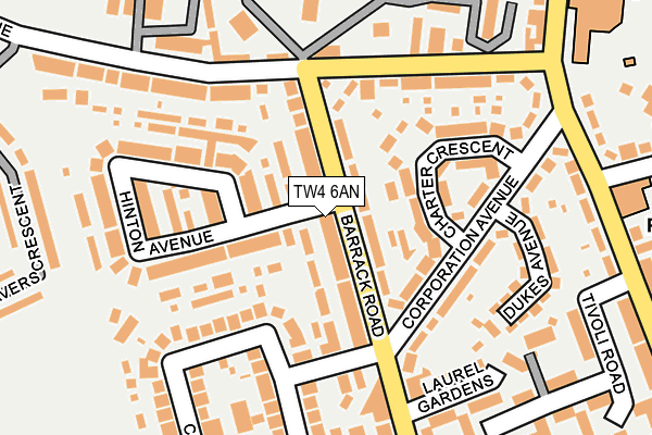 TW4 6AN map - OS OpenMap – Local (Ordnance Survey)
