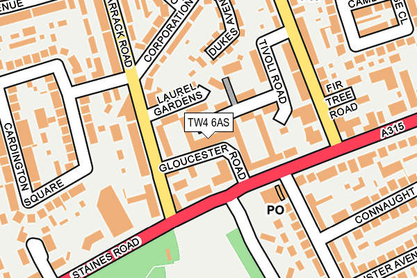 TW4 6AS map - OS OpenMap – Local (Ordnance Survey)