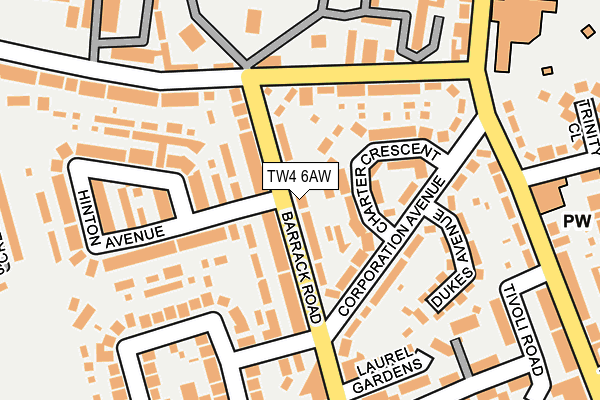TW4 6AW map - OS OpenMap – Local (Ordnance Survey)