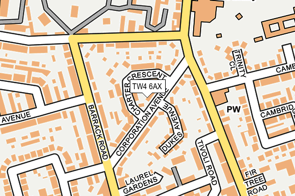 TW4 6AX map - OS OpenMap – Local (Ordnance Survey)