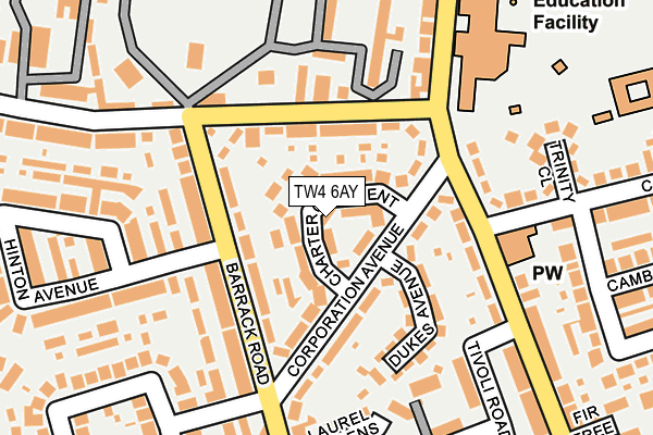 TW4 6AY map - OS OpenMap – Local (Ordnance Survey)