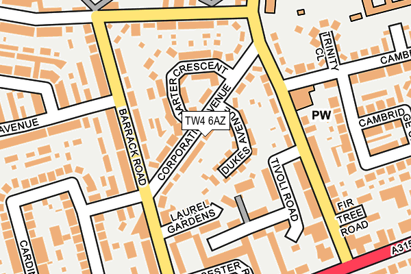 TW4 6AZ map - OS OpenMap – Local (Ordnance Survey)