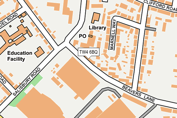 TW4 6BQ map - OS OpenMap – Local (Ordnance Survey)