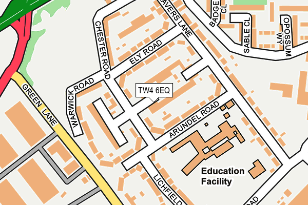 TW4 6EQ map - OS OpenMap – Local (Ordnance Survey)
