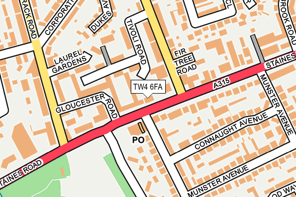 TW4 6FA map - OS OpenMap – Local (Ordnance Survey)