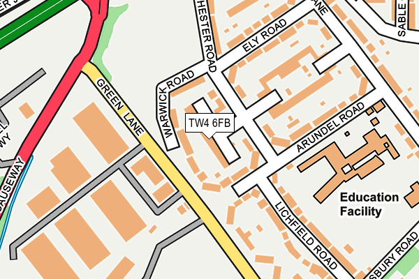 TW4 6FB map - OS OpenMap – Local (Ordnance Survey)