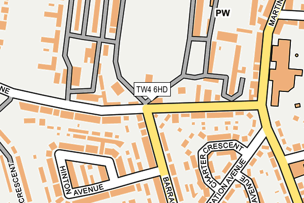 TW4 6HD map - OS OpenMap – Local (Ordnance Survey)