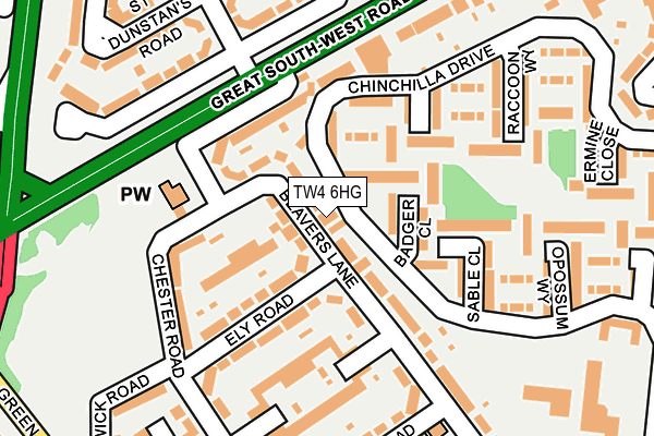 TW4 6HG map - OS OpenMap – Local (Ordnance Survey)