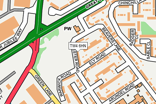TW4 6HN map - OS OpenMap – Local (Ordnance Survey)