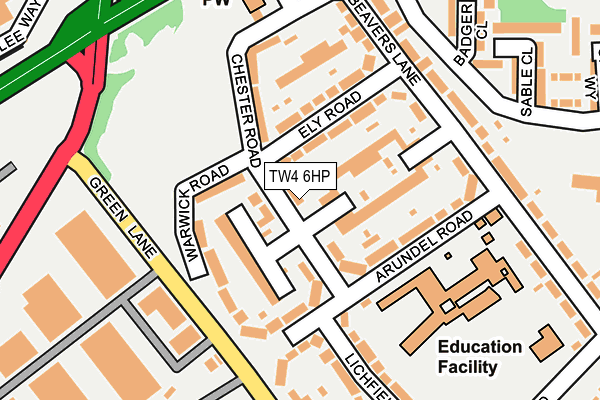 TW4 6HP map - OS OpenMap – Local (Ordnance Survey)