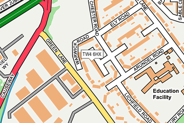 TW4 6HX map - OS OpenMap – Local (Ordnance Survey)