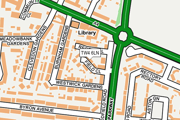 TW4 6LN map - OS OpenMap – Local (Ordnance Survey)