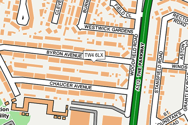 TW4 6LX map - OS OpenMap – Local (Ordnance Survey)