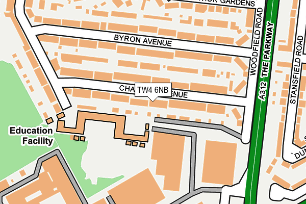 TW4 6NB map - OS OpenMap – Local (Ordnance Survey)