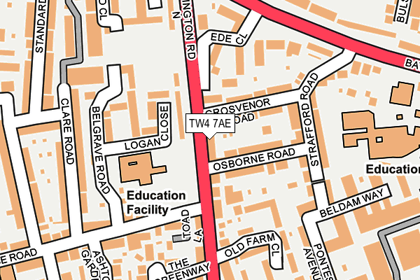 TW4 7AE map - OS OpenMap – Local (Ordnance Survey)
