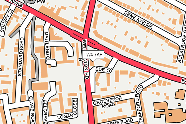 TW4 7AF map - OS OpenMap – Local (Ordnance Survey)