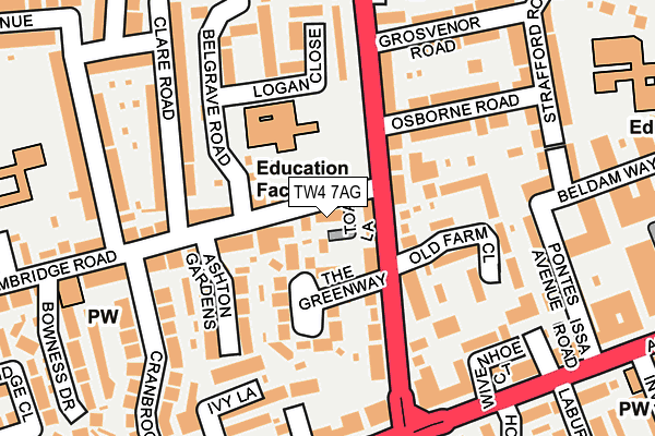 TW4 7AG map - OS OpenMap – Local (Ordnance Survey)