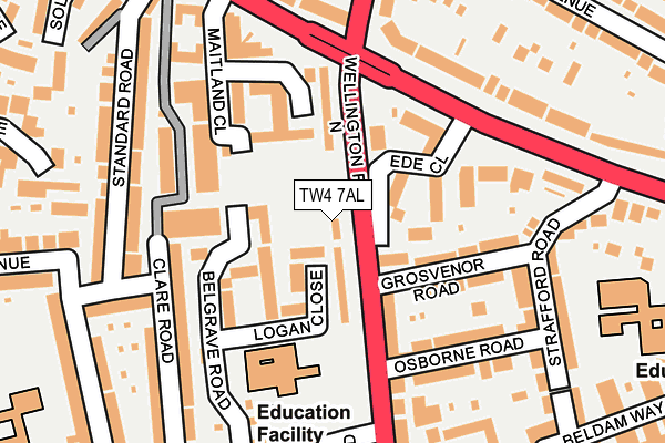 TW4 7AL map - OS OpenMap – Local (Ordnance Survey)