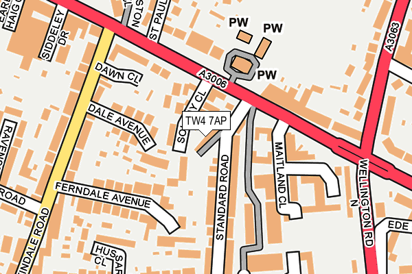 TW4 7AP map - OS OpenMap – Local (Ordnance Survey)