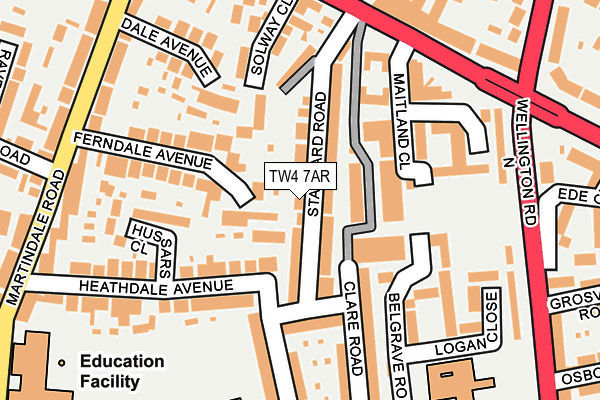 TW4 7AR map - OS OpenMap – Local (Ordnance Survey)