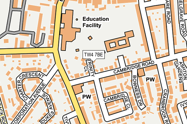 TW4 7BE map - OS OpenMap – Local (Ordnance Survey)