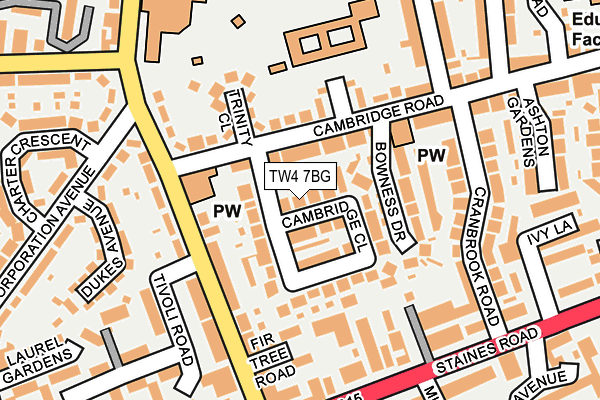 TW4 7BG map - OS OpenMap – Local (Ordnance Survey)