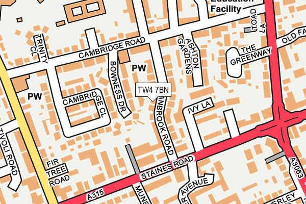 TW4 7BN map - OS OpenMap – Local (Ordnance Survey)