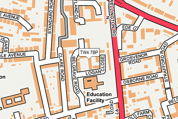 TW4 7BP map - OS OpenMap – Local (Ordnance Survey)