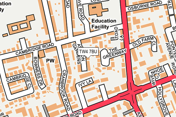 TW4 7BU map - OS OpenMap – Local (Ordnance Survey)