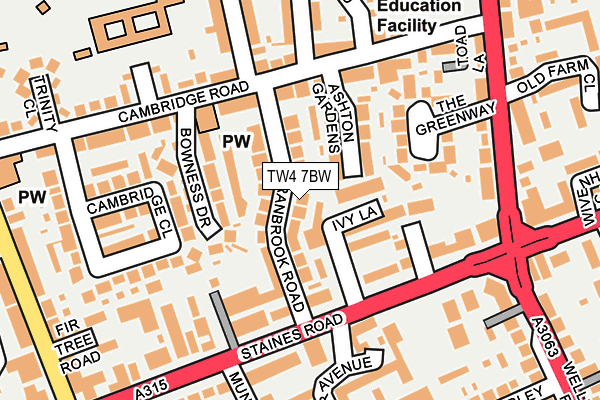 TW4 7BW map - OS OpenMap – Local (Ordnance Survey)