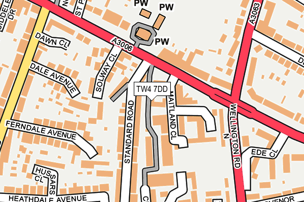 TW4 7DD map - OS OpenMap – Local (Ordnance Survey)