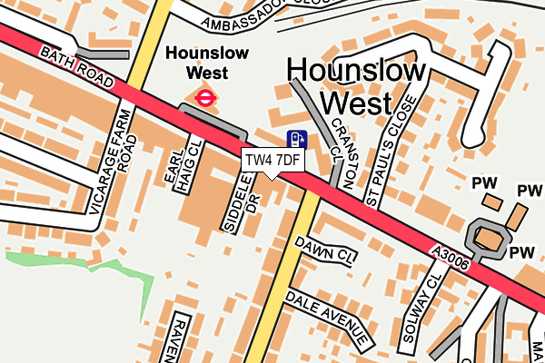 TW4 7DF map - OS OpenMap – Local (Ordnance Survey)