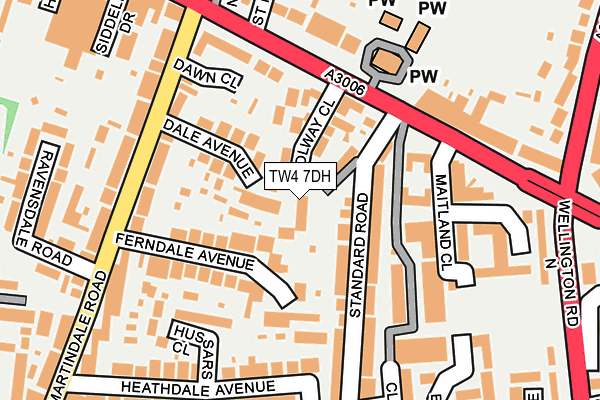 TW4 7DH map - OS OpenMap – Local (Ordnance Survey)